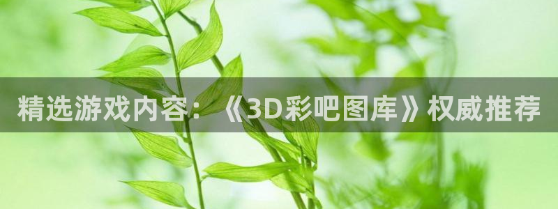 彩名堂app官网下载苹果：精选游戏内容：《3D彩吧图库》权威推荐